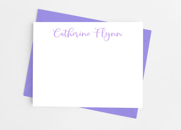Personalized Stationery Flat Note Cards - Modern Calligraphy - Cathy's Creations - www.candywrappershop.com