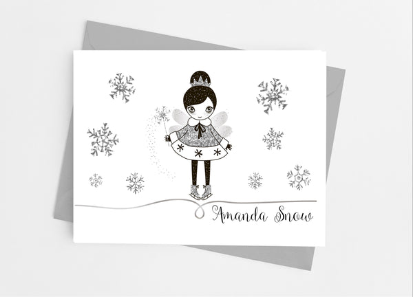 Silver Snow Princess Note Cards - Cathy's Creations - www.candywrappershop.com