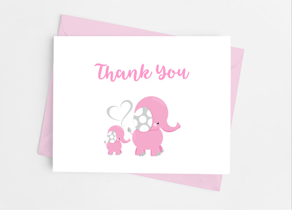 Elephant Baby Shower Thank You Cards - Cathy's Creations - www.candywrappershop.com