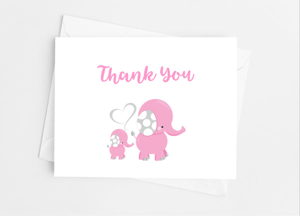 Elephant Baby Shower Thank You Cards - Cathy's Creations - www.candywrappershop.com