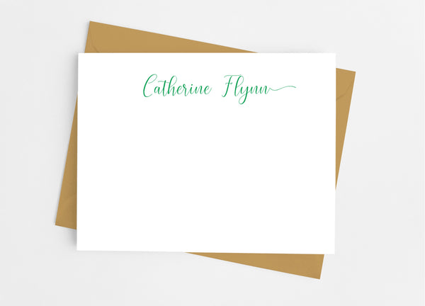 Personalized Stationery Flat Note Cards - Classic Script - Cathy's Creations - www.candywrappershop.com