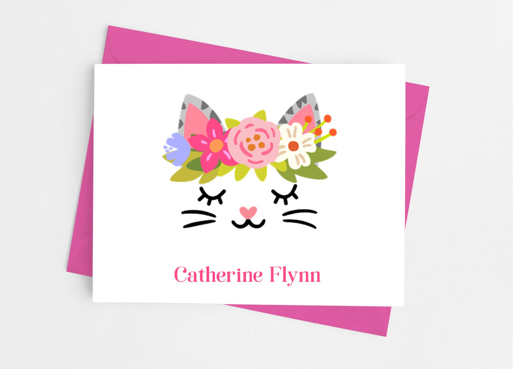 Cat Face Note Cards - Cathy's Creations - www.candywrappershop.com