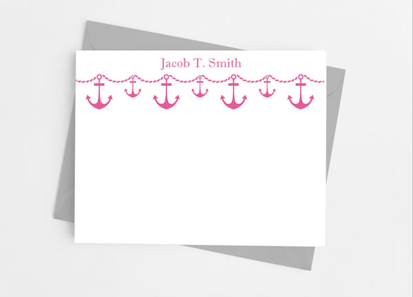 Anchor Banner Flat Note Cards - Cathy's Creations - www.candywrappershop.com
