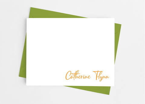 Personalized Stationery Flat Note Cards - Modern Signature - Cathy's Creations - www.candywrappershop.com