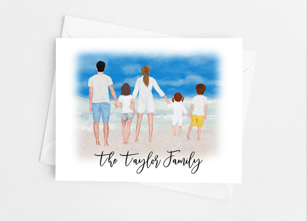 Summer Family Portrait Note Cards - Cathy's Creations - www.candywrappershop.com