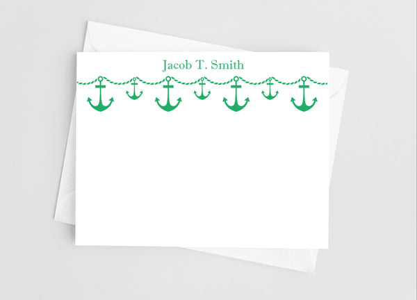 Anchor Banner Flat Note Cards - Cathy's Creations - www.candywrappershop.com