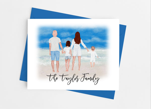 Summer Family Portrait Note Cards - Cathy's Creations - www.candywrappershop.com