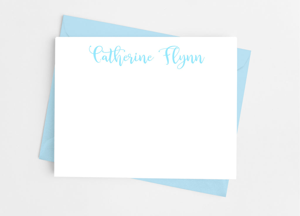 Personalized Stationery Flat Note Cards - Playful Calligraphy - Cathy's Creations - www.candywrappershop.com