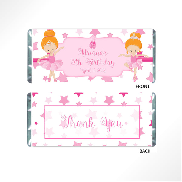 Ballet Candy Bar Wrapper - Cathy's Creations - www.candywrappershop.com