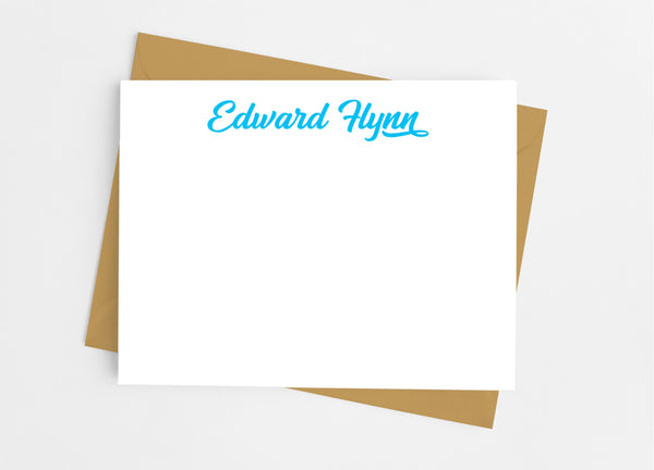 Personalized Stationery Flat Note Cards - Sports Script - Cathy's Creations - www.candywrappershop.com