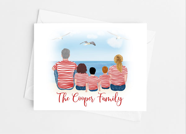 Stripe Family Portrait Note Cards - Cathy's Creations - www.candywrappershop.com