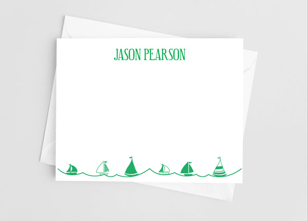 Sailboat Flat Note Cards - Cathy's Creations - www.candywrappershop.com