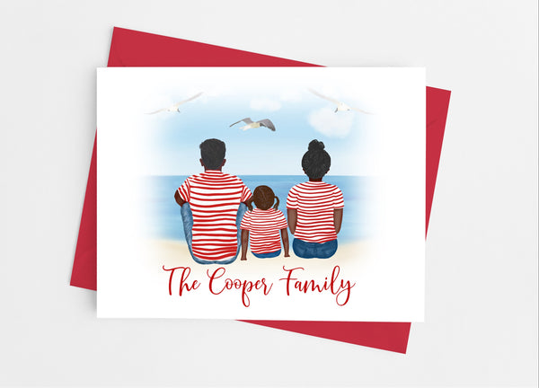 Stripe Family Portrait Note Cards - Cathy's Creations - www.candywrappershop.com
