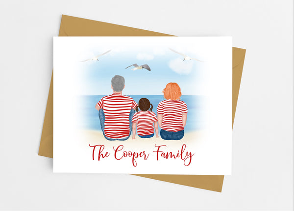 Stripe Family Portrait Note Cards - Cathy's Creations - www.candywrappershop.com