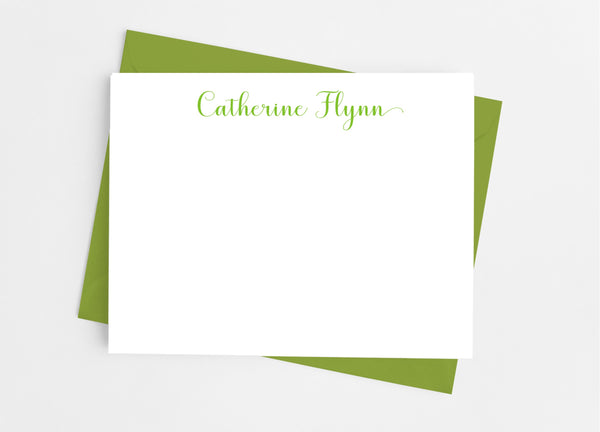 Personalized Stationery Flat Note Cards - Classic Script - Cathy's Creations - www.candywrappershop.com