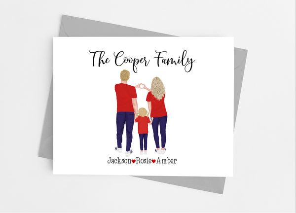 Red Family Portrait Note Cards - Cathy's Creations - www.candywrappershop.com