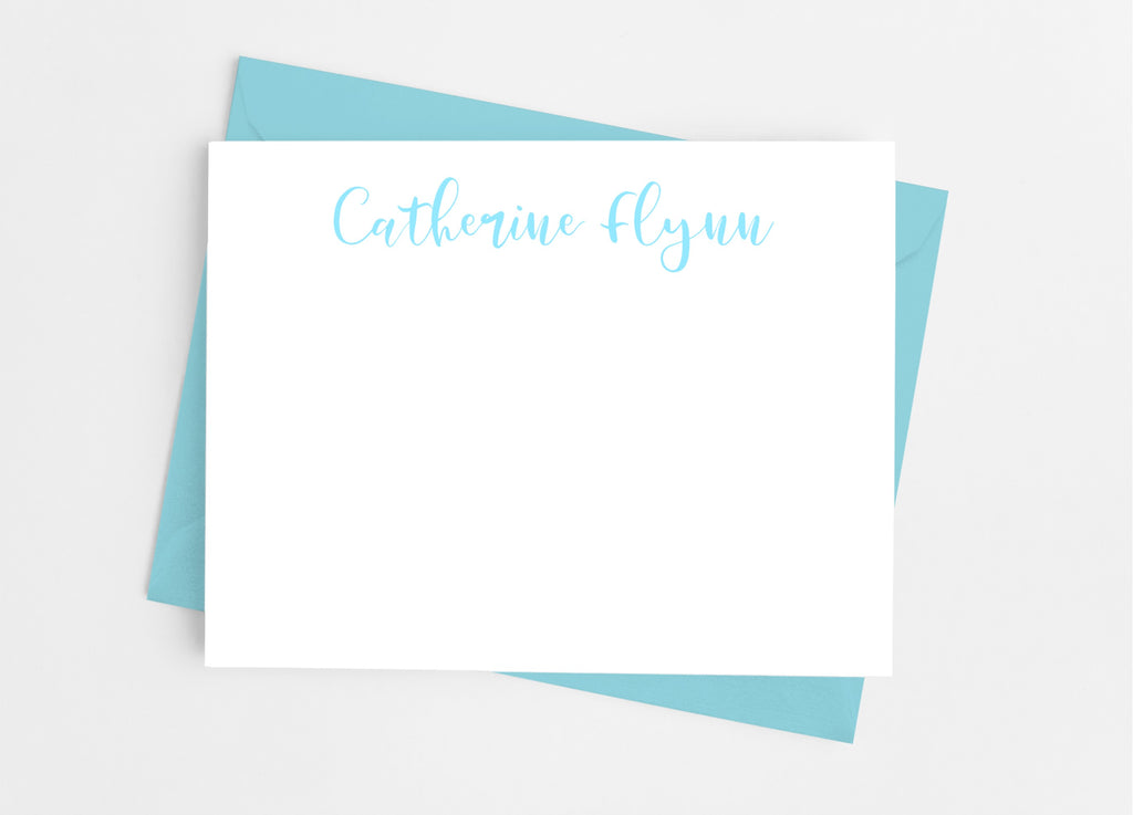 Personalized Stationery Flat Note Cards - Modern Calligraphy - Cathy's Creations - www.candywrappershop.com