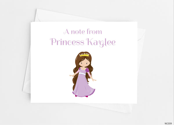 Purple Princess Note Cards - Cathy's Creations - www.candywrappershop.com