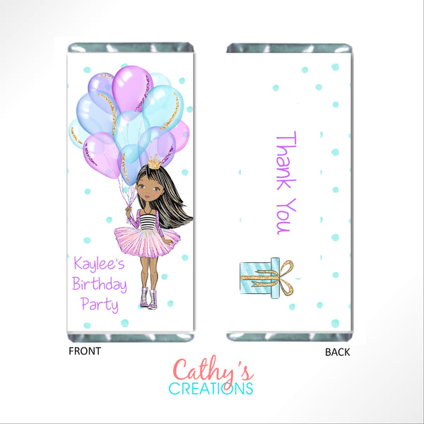 Birthday Princess Candy Bar Wrapper - Cathy's Creations - www.candywrappershop.com