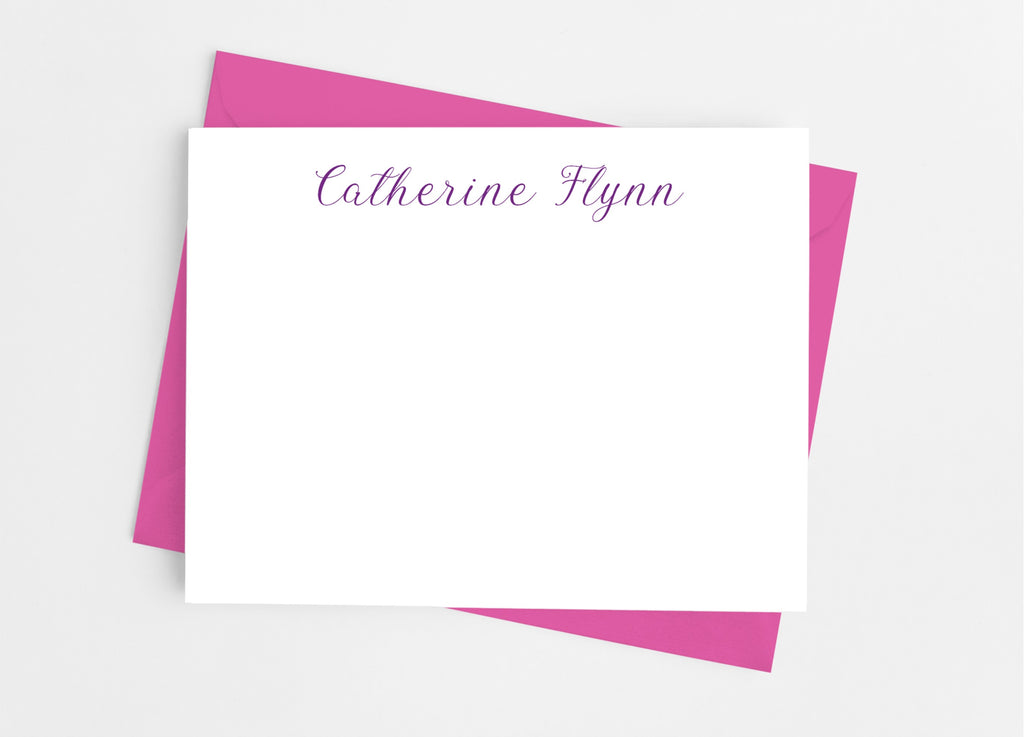Custom Classic Flat Note Cards--Personalized Stationery