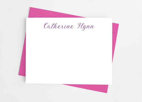 Personalized Stationery Flat Note Cards - Classic Signature - Cathy's Creations - www.candywrappershop.com