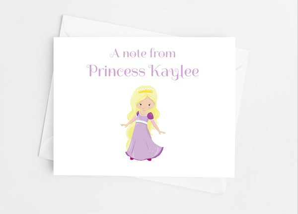 Purple Princess Note Cards - Cathy's Creations - www.candywrappershop.com