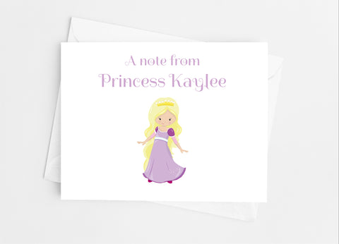 Purple Princess Note Cards - Cathy's Creations - www.candywrappershop.com