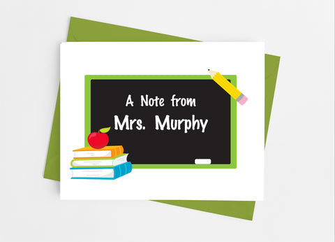 Teacher Note Cards - Cathy's Creations - www.candywrappershop.com