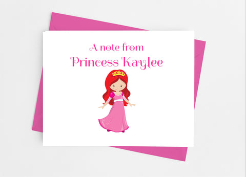 Pink Princess Note Cards - Cathy's Creations - www.candywrappershop.com