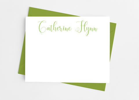 Personalized Stationery Flat Note Cards - Playful Script - Cathy's Creations - www.candywrappershop.com