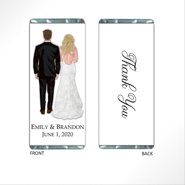 Customized Bride and Groom Candy Bar Wrapper - Cathy's Creations - www.candywrappershop.com
