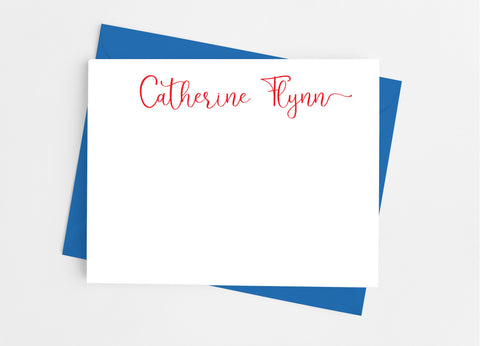 Personalized Stationery Flat Note Cards - Playful Script - Cathy's Creations - www.candywrappershop.com