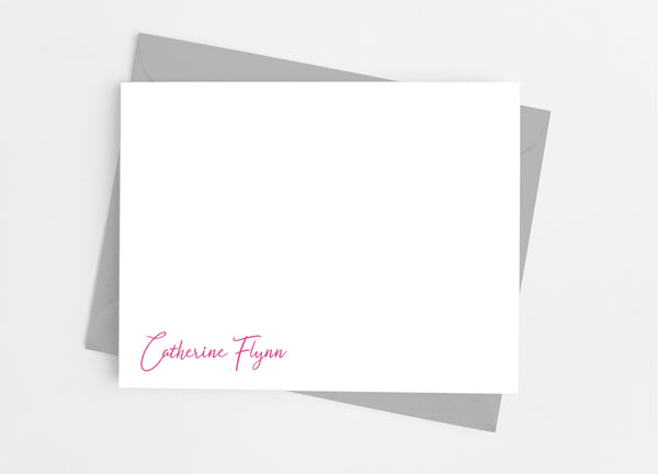 Personalized Stationery Flat Note Cards - Signature Script - Cathy's Creations - www.candywrappershop.com