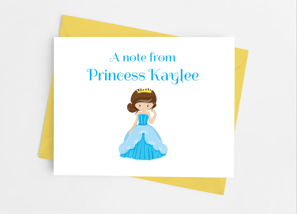 Blue Princess Note Cards - Cathy's Creations - www.candywrappershop.com