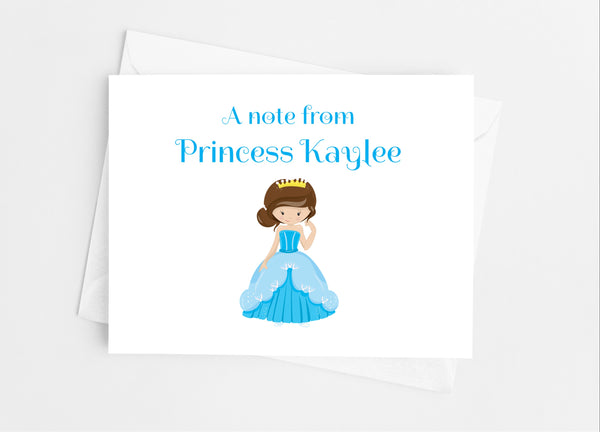 Blue Princess Note Cards - Cathy's Creations - www.candywrappershop.com