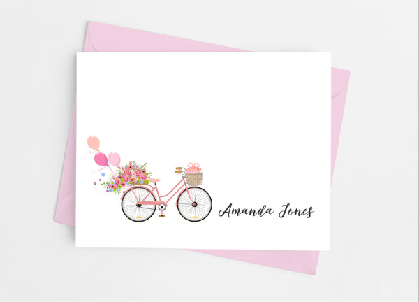 Floral Bicycle  Note Cards - Cathy's Creations - www.candywrappershop.com