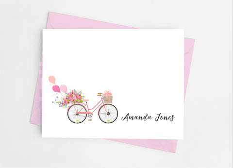 Floral Bicycle  Note Cards - Cathy's Creations - www.candywrappershop.com