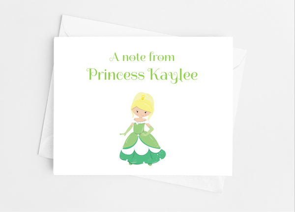 Green Princess Note Cards - Cathy's Creations - www.candywrappershop.com