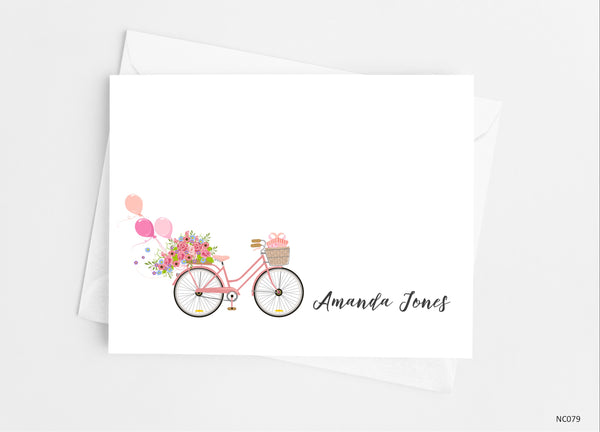 Floral Bicycle  Note Cards - Cathy's Creations - www.candywrappershop.com