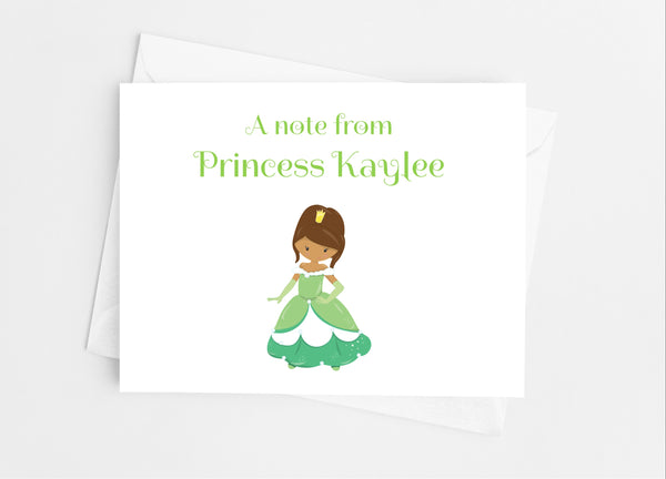 Green Princess Note Cards - Cathy's Creations - www.candywrappershop.com