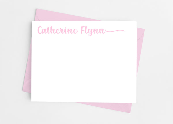 Personalized Stationery Flat Note Cards - Heavy Script - Cathy's Creations - www.candywrappershop.com