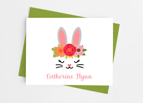 Bunny Face Note Cards - Cathy's Creations - www.candywrappershop.com