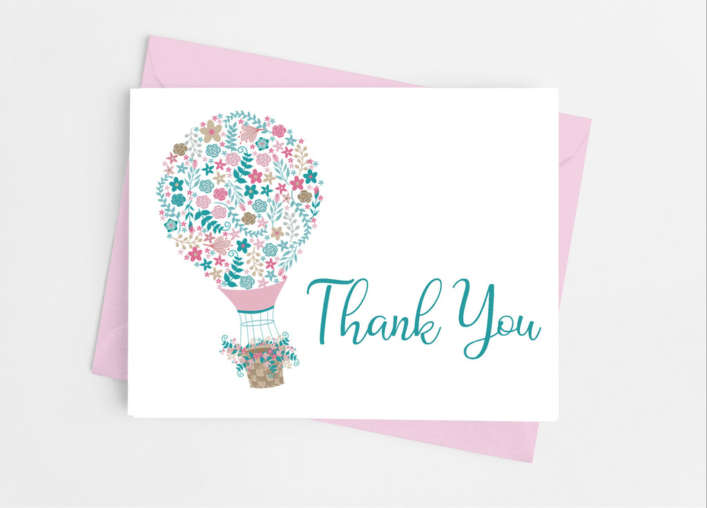 Hot Air Balloon Thank You Cards - Cathy's Creations - www.candywrappershop.com