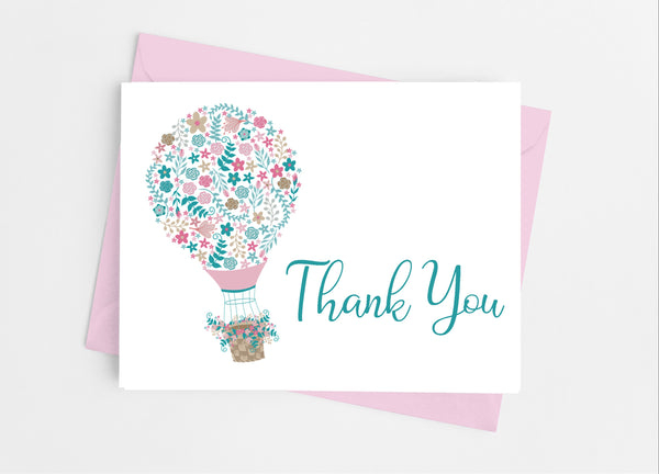 Hot Air Balloon Thank You Cards - Cathy's Creations - www.candywrappershop.com