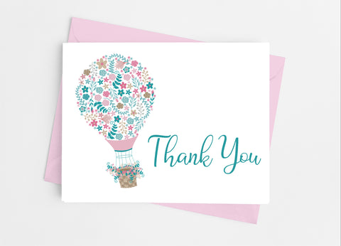 Hot Air Balloon Thank You Cards - Cathy's Creations - www.candywrappershop.com