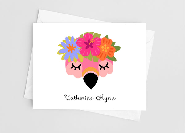 Flamingo Face Note Cards - Cathy's Creations - www.candywrappershop.com