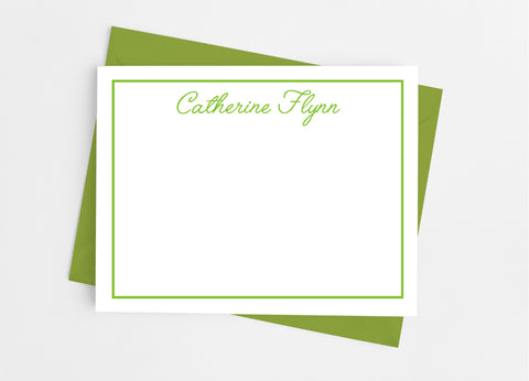 Personalized Stationery Flat Note Cards - Simple Script - Cathy's Creations - www.candywrappershop.com