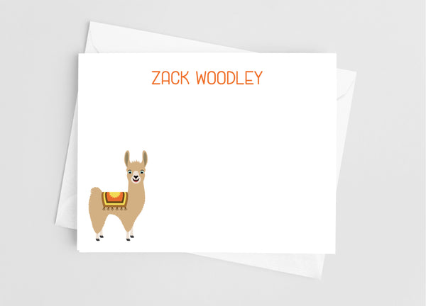 Llama Boy Flat Note Cards - Cathy's Creations - www.candywrappershop.com