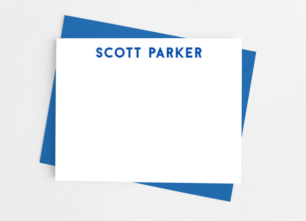 Personalized Stationery Flat Note Cards - Simple Block - Cathy's Creations - www.candywrappershop.com