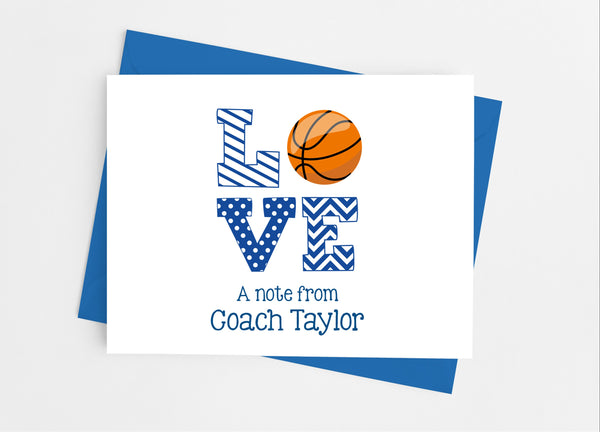 Sports Love Basketball Note Cards - Cathy's Creations - www.candywrappershop.com